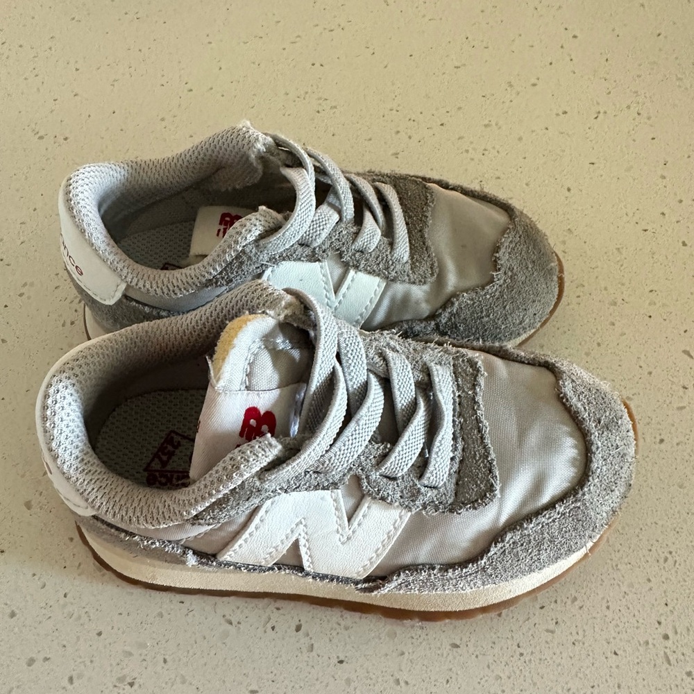 New Balance Gray and White Retro Sneakers